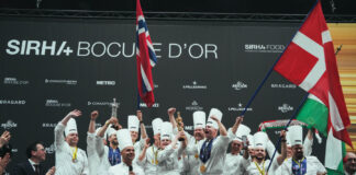 Le podium avec le Danemark, la Norvège et la Hongrie