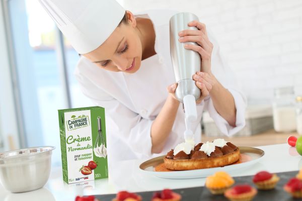 Campagne de France veut séduire glaciers et pâtissiers avec une Crème UHT 35% MG stable, riche et foisonnante