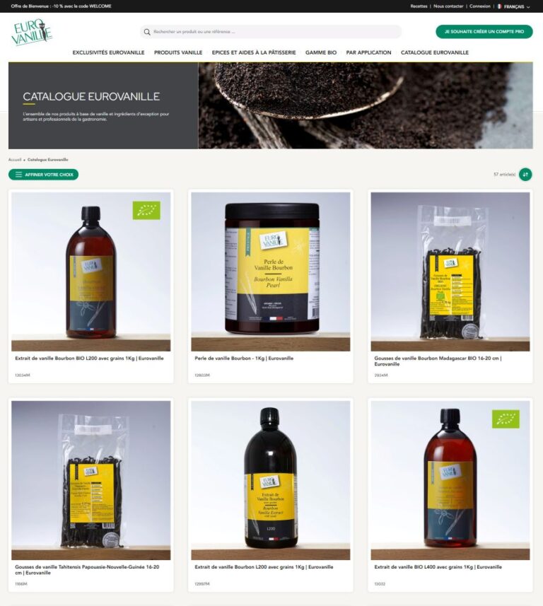 Eurovanille lance son nouveau site e-commerce B2B